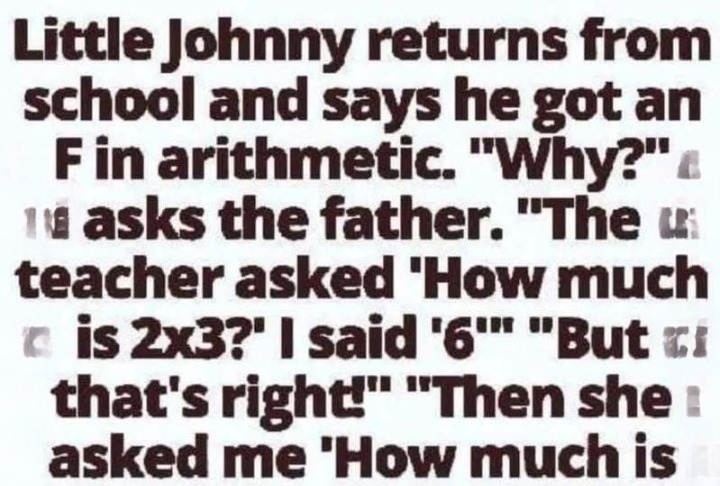 Little Johnny Gets an F in Math — And His Reaction Is Priceless.