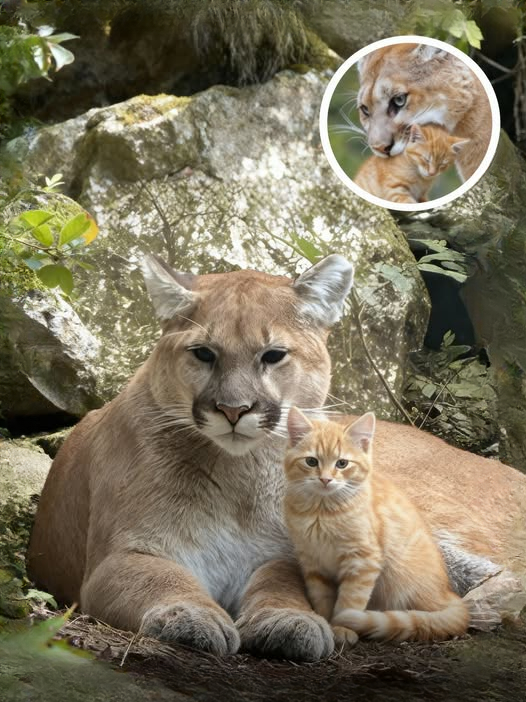 An Unlikely Bond: The Fascinating Friendship Between a Cougar and a Kitten